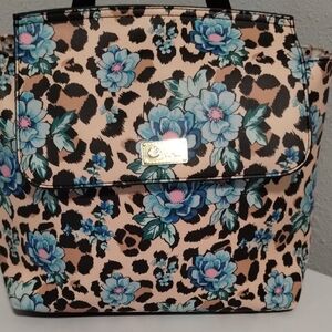 Betsey Johnson Floral Leopard Print Women's Backpack/ Hand Strap Bag